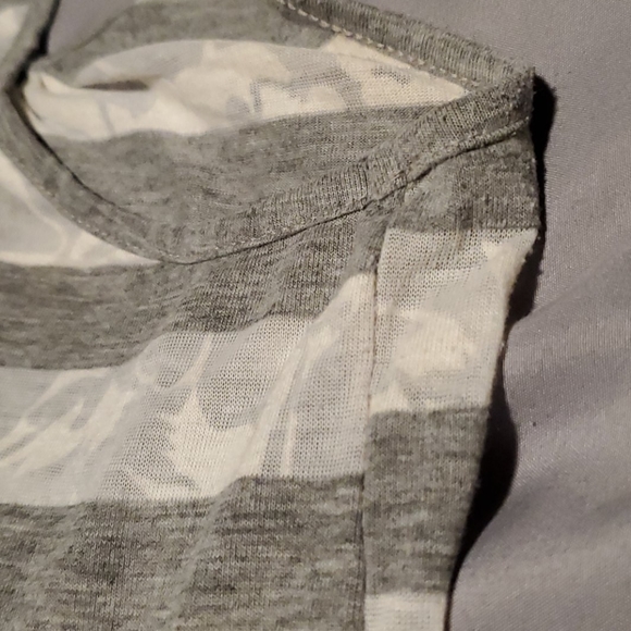 Semi-Sheer Grey & White Striped Racerback Tank - Picture 5 of 5